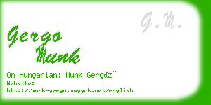 gergo munk business card